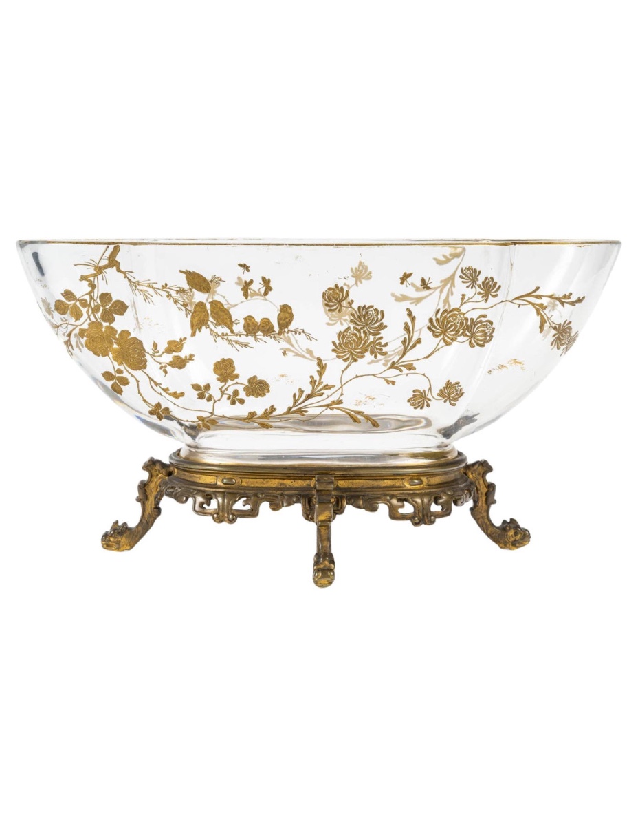 Coupe en cristal de Baccarat, monture en bronze, XIXème siècle, époque Napoléon III.