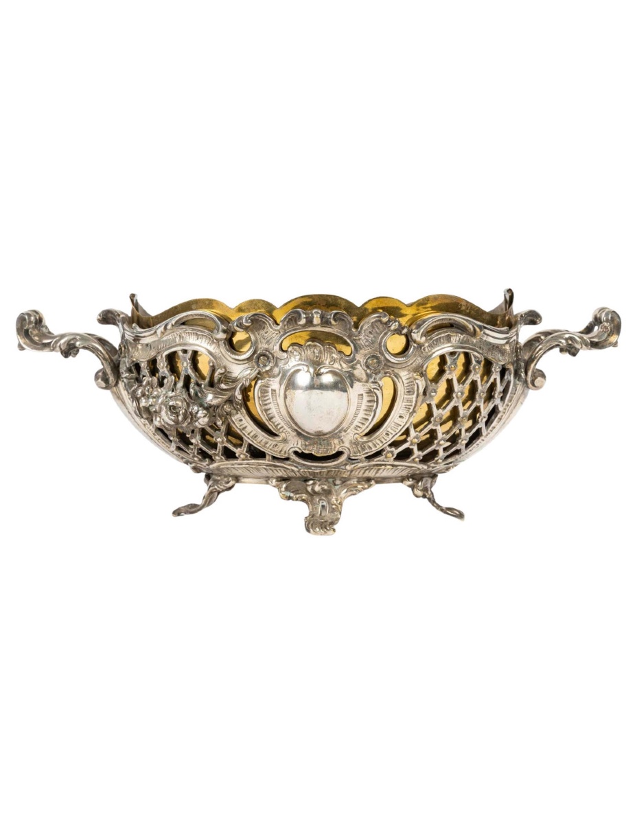 Cup, Silver-plated Bronze Planter, 19th Century, Napoleon III Period.