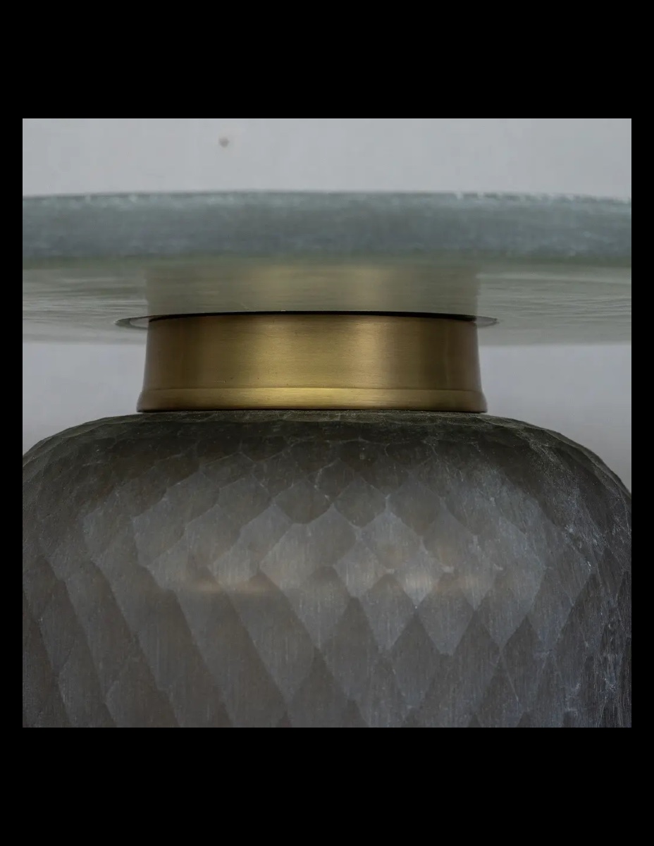 Table basse en verre sablé, couleurs sobres et élégantes-photo-1