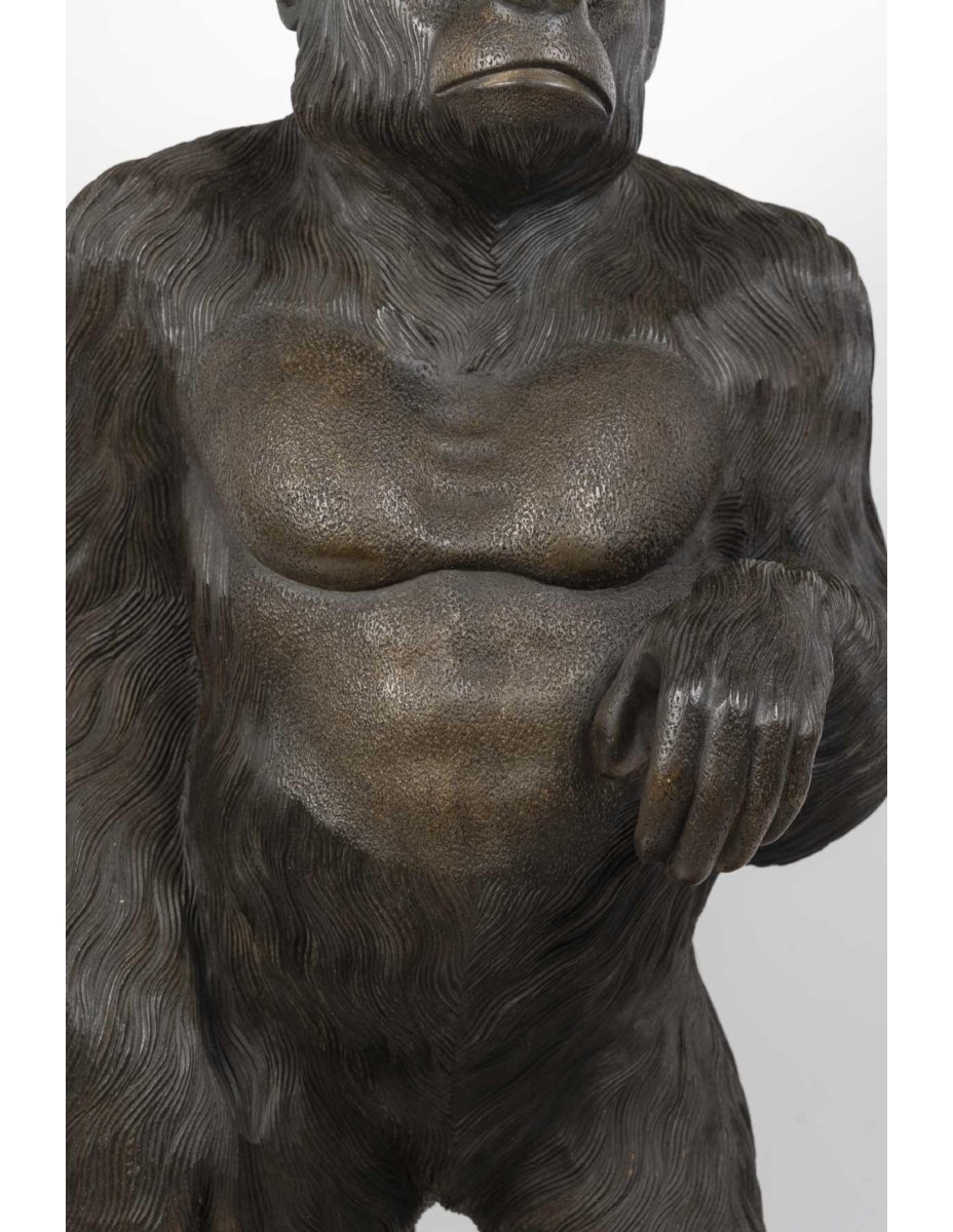 Large-scale Carved Wooden Sculpture Of A Gorilla, 20th Century.-photo-3