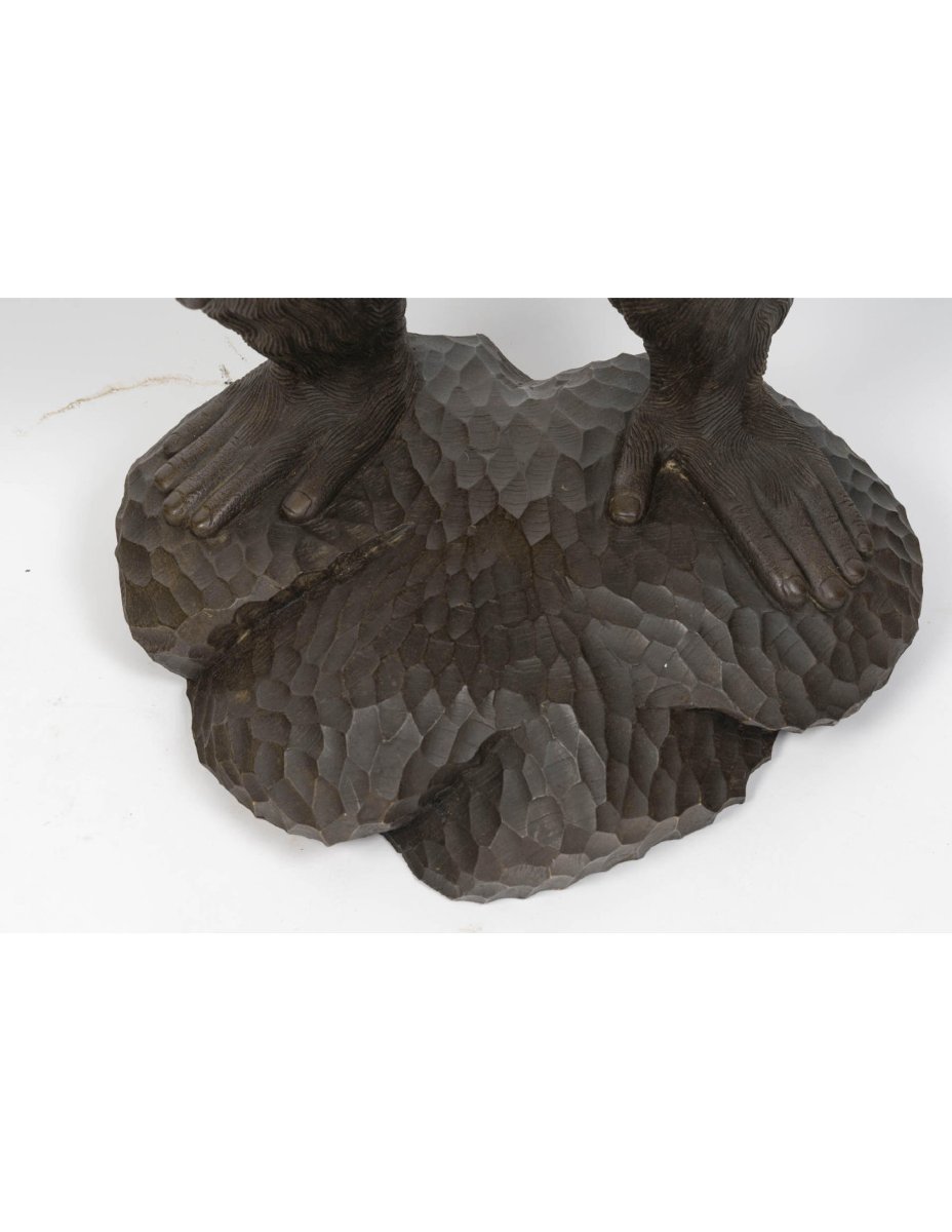 Large-scale Carved Wooden Sculpture Of A Gorilla, 20th Century.-photo-4