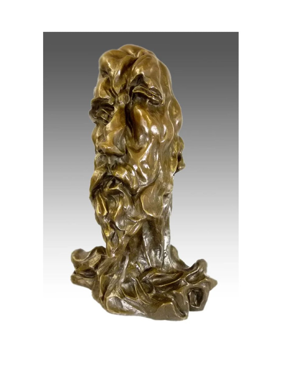 "face Of Don Quixote," A Cubist Bronze Sculpture Based On A Work By Otto Gutfreund-photo-3