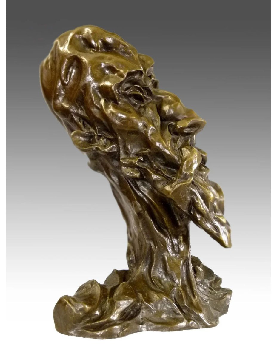 "face Of Don Quixote," A Cubist Bronze Sculpture Based On A Work By Otto Gutfreund-photo-2
