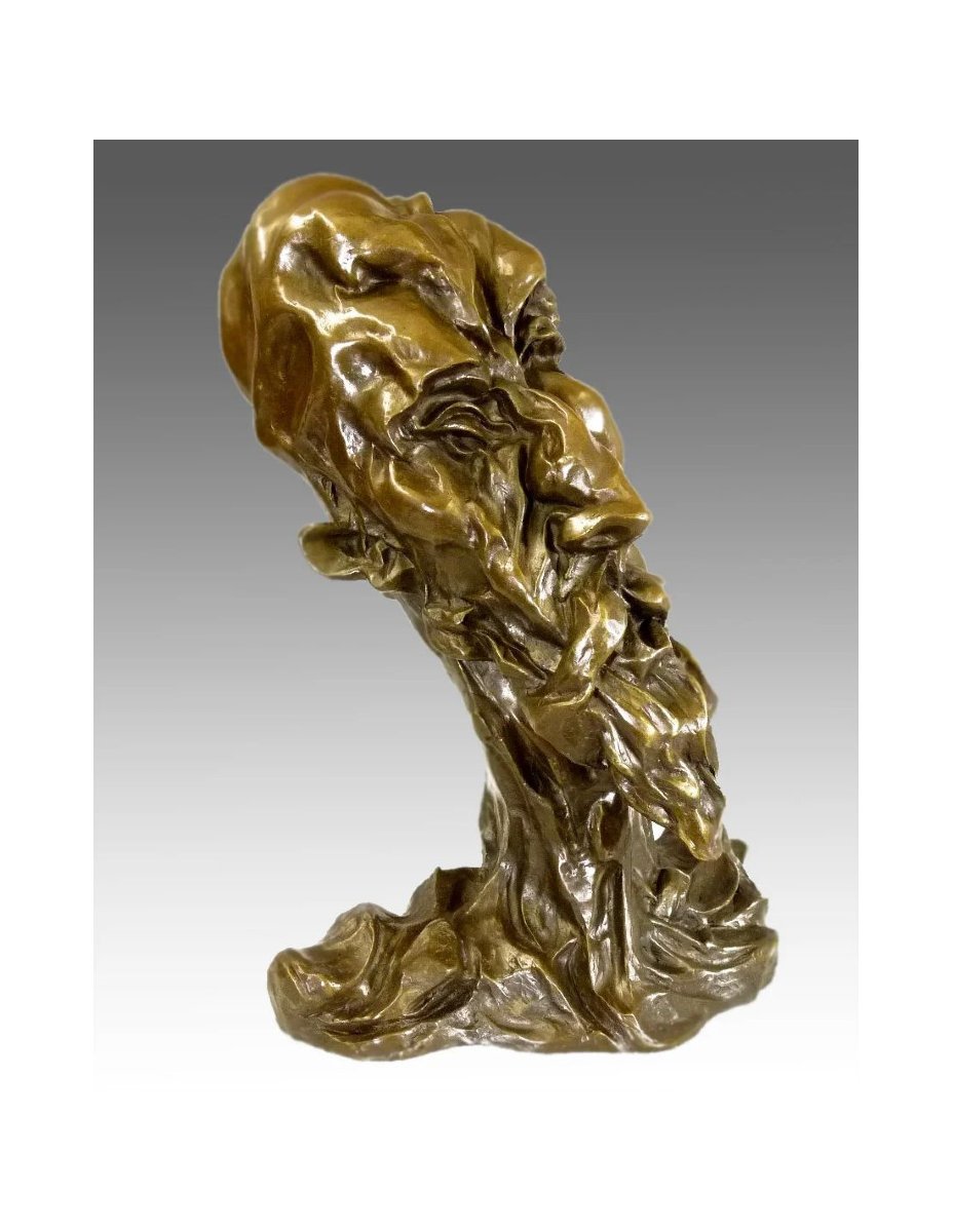 "face Of Don Quixote," A Cubist Bronze Sculpture Based On A Work By Otto Gutfreund-photo-4