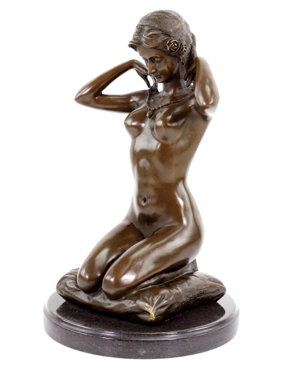 Nude Erotic Statue, Art Nouveau-style Bronze Sculpture-photo-4