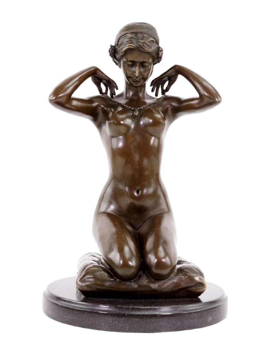 Nude Erotic Statue, Art Nouveau-style Bronze Sculpture