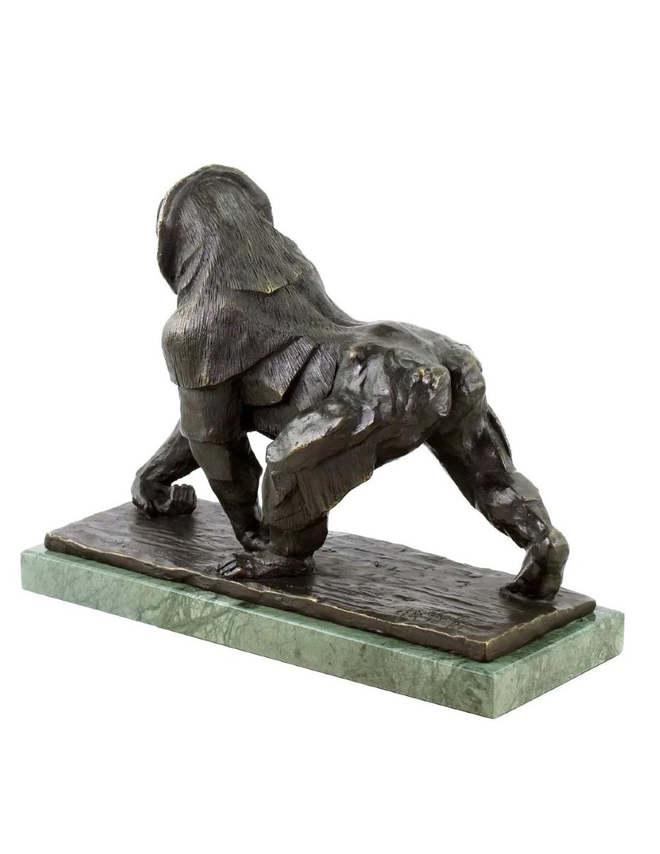 Gorilla Statue, A Bronze Sculpture Based On A Design By Rembrandt Bugatti.-photo-1