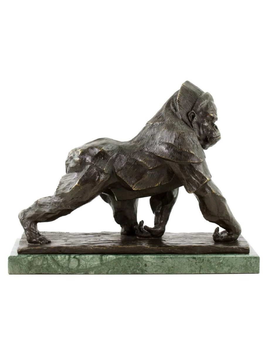 Gorilla Statue, A Bronze Sculpture Based On A Design By Rembrandt Bugatti.-photo-2
