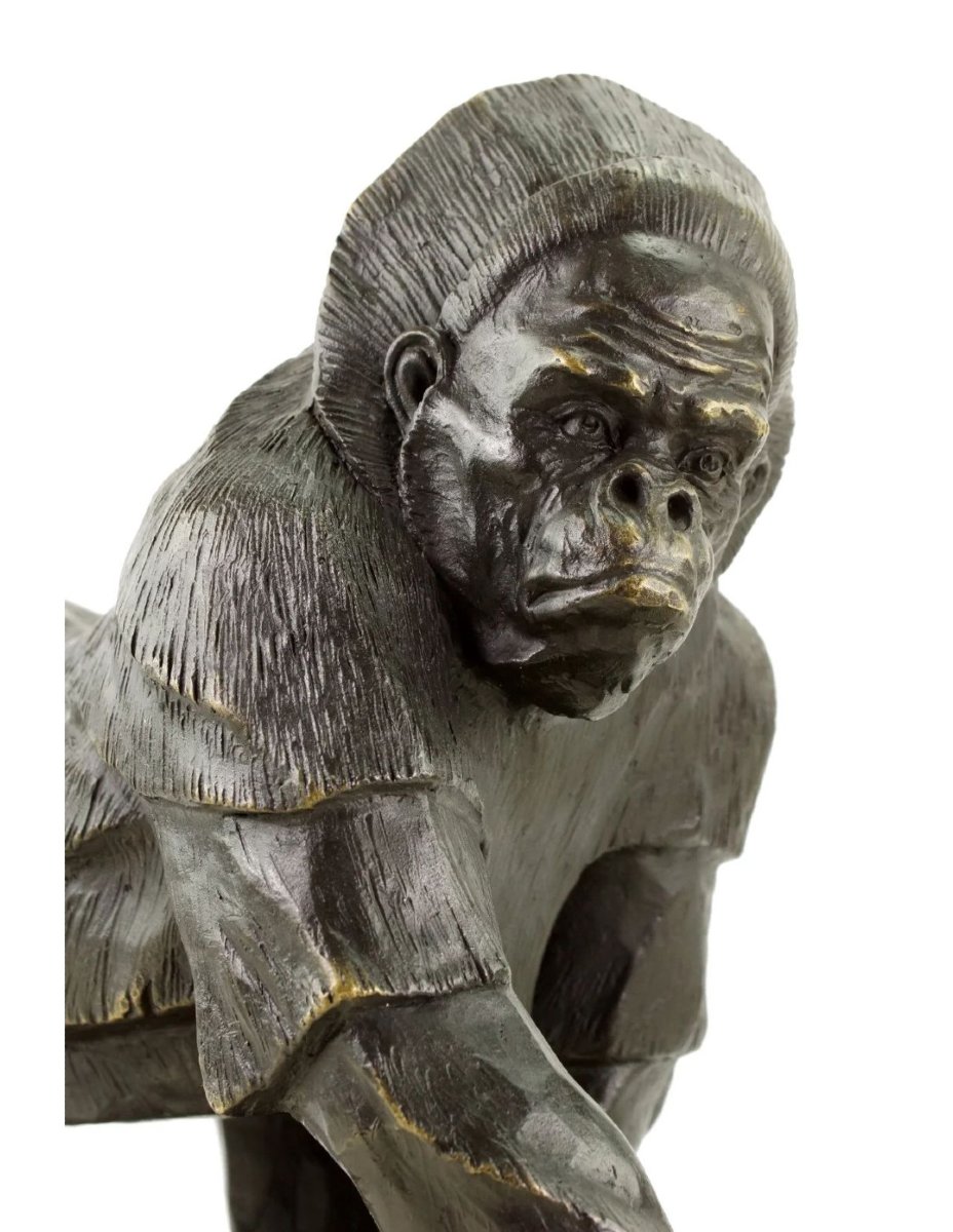 Gorilla Statue, A Bronze Sculpture Based On A Design By Rembrandt Bugatti.-photo-4