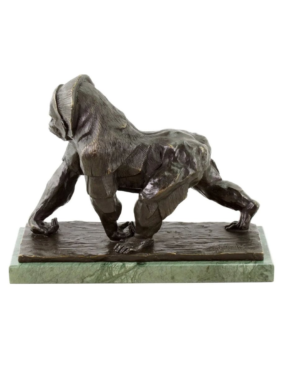 Gorilla Statue, A Bronze Sculpture Based On A Design By Rembrandt Bugatti.-photo-6