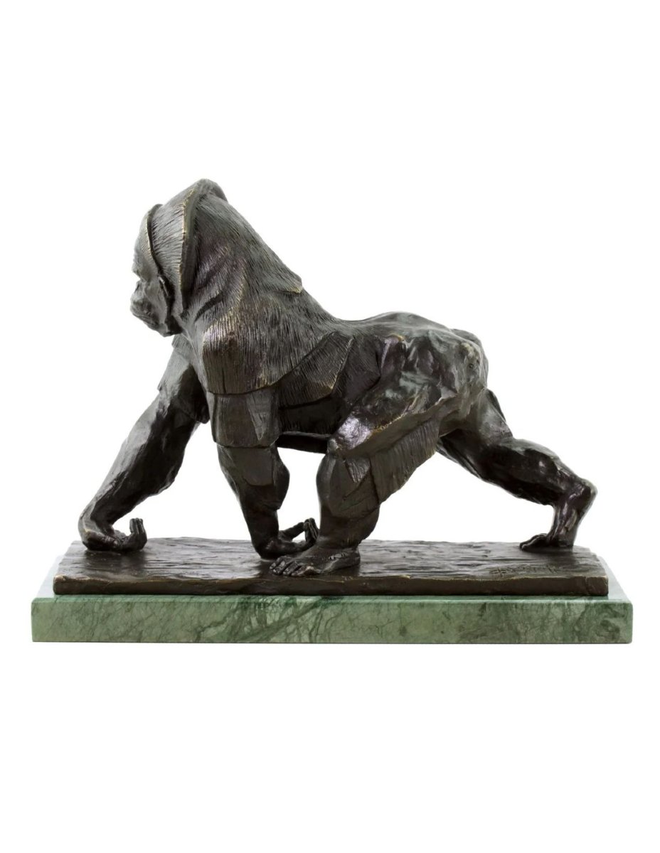 Gorilla Statue, A Bronze Sculpture Based On A Design By Rembrandt Bugatti.-photo-7