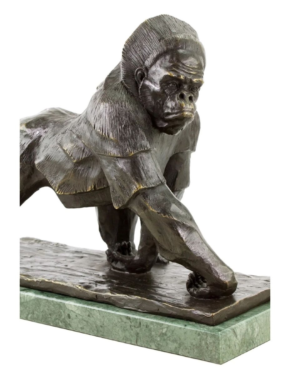 Gorilla Statue, A Bronze Sculpture Based On A Design By Rembrandt Bugatti.