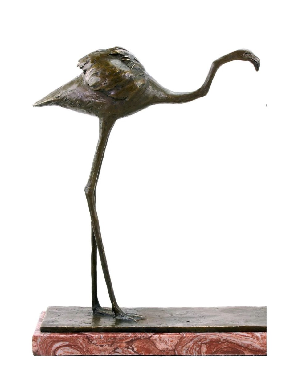 Statue Of Two Flamingos, A Bronze Sculpture Based On A Design By Rembrandt Bugatti.-photo-2
