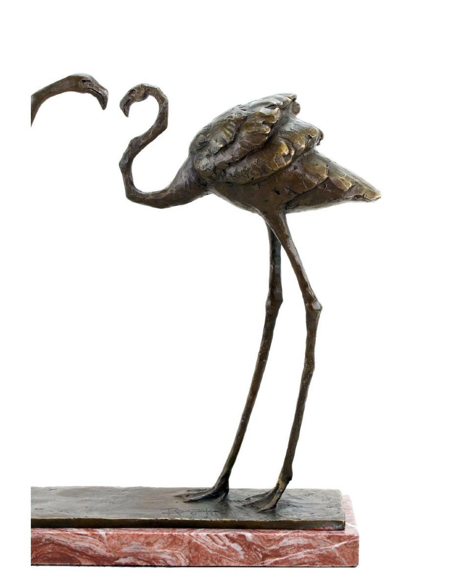 Statue Of Two Flamingos, A Bronze Sculpture Based On A Design By Rembrandt Bugatti.-photo-2
