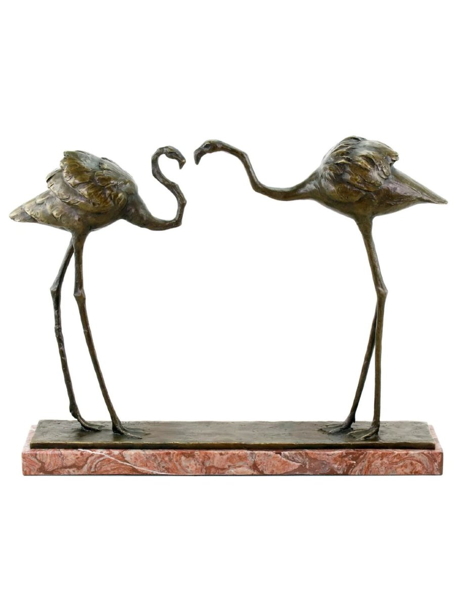 Statue Of Two Flamingos, A Bronze Sculpture Based On A Design By Rembrandt Bugatti.-photo-4