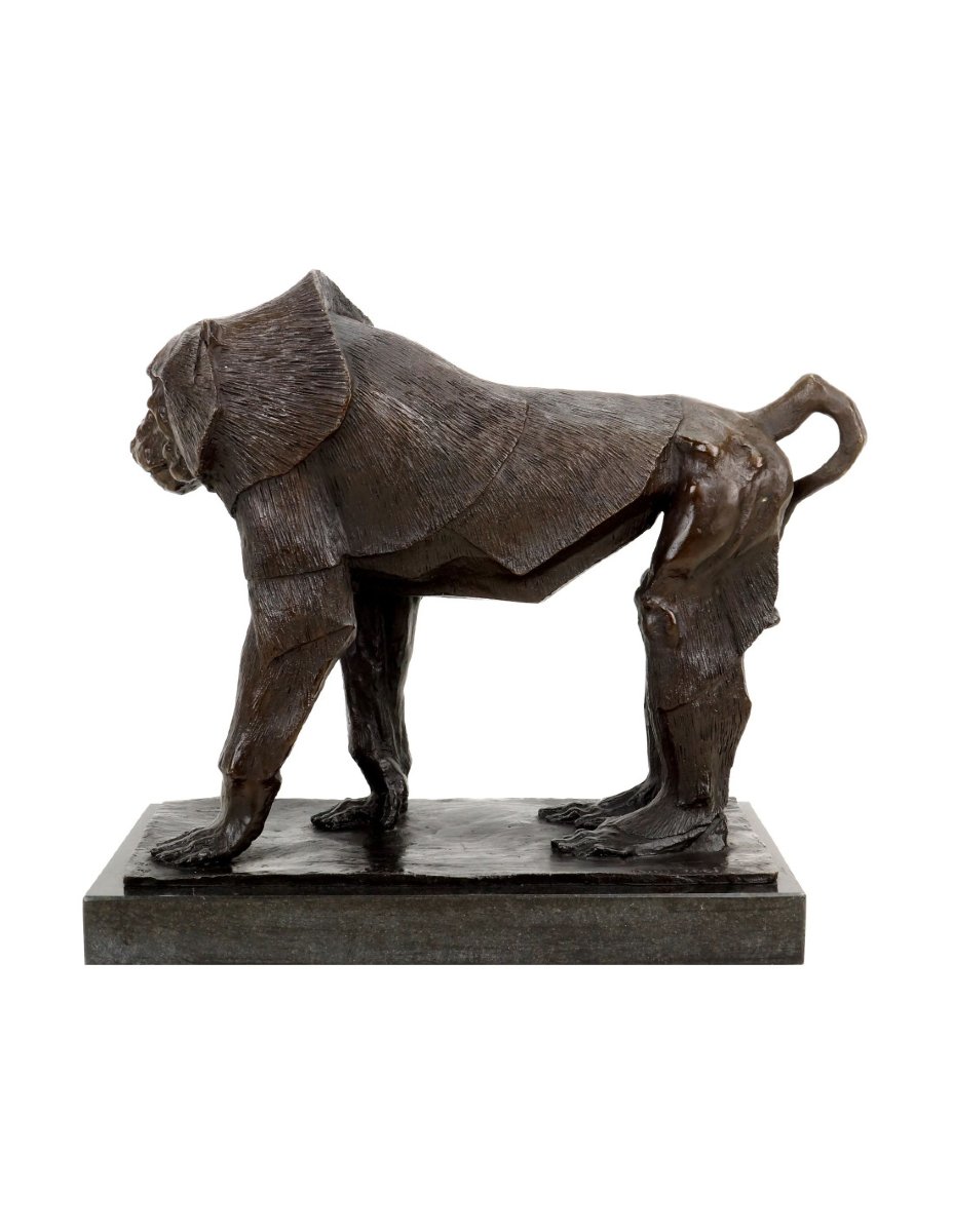 Sacred Monkey Statue, Bronze Sculpture Based On A Design By Rembrandt Bugatti-photo-4