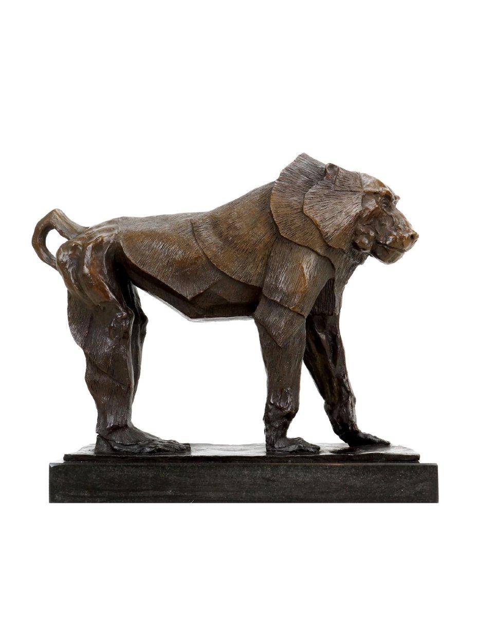 Sacred Monkey Statue, Bronze Sculpture Based On A Design By Rembrandt Bugatti-photo-4