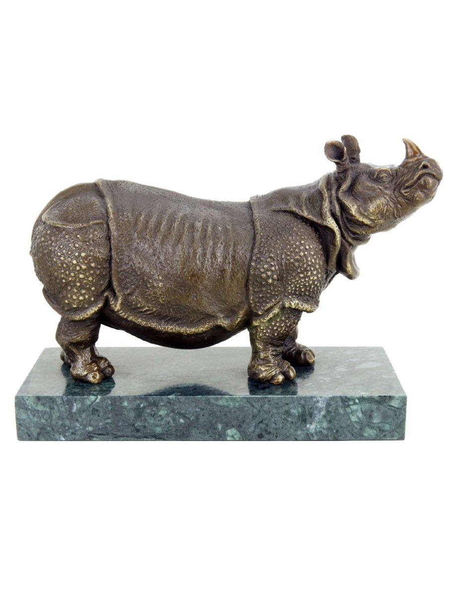 Rhinoceros Statue, Bronze Sculpture Based On A Design By Rembrandt Bugatti-photo-2