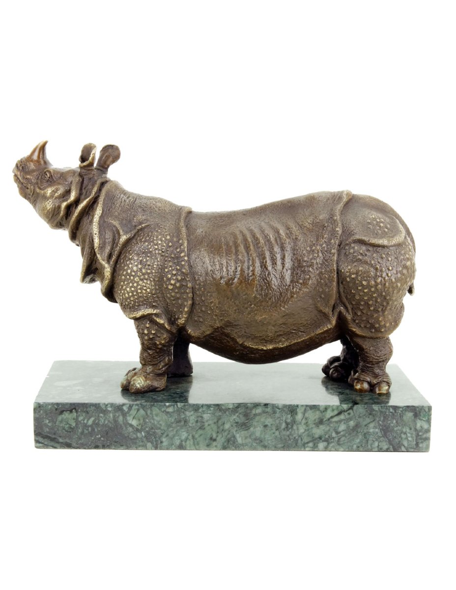 Rhinoceros Statue, Bronze Sculpture Based On A Design By Rembrandt Bugatti-photo-2