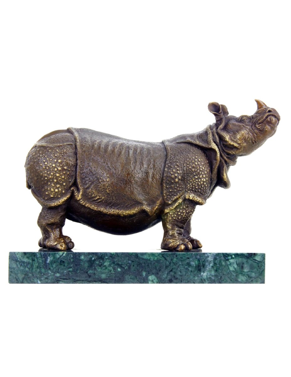 Rhinoceros Statue, Bronze Sculpture Based On A Design By Rembrandt Bugatti-photo-5
