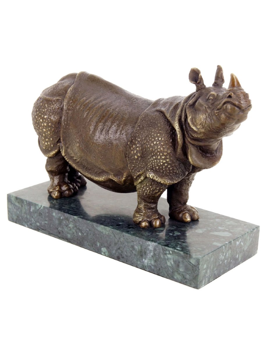 Rhinoceros Statue, Bronze Sculpture Based On A Design By Rembrandt Bugatti