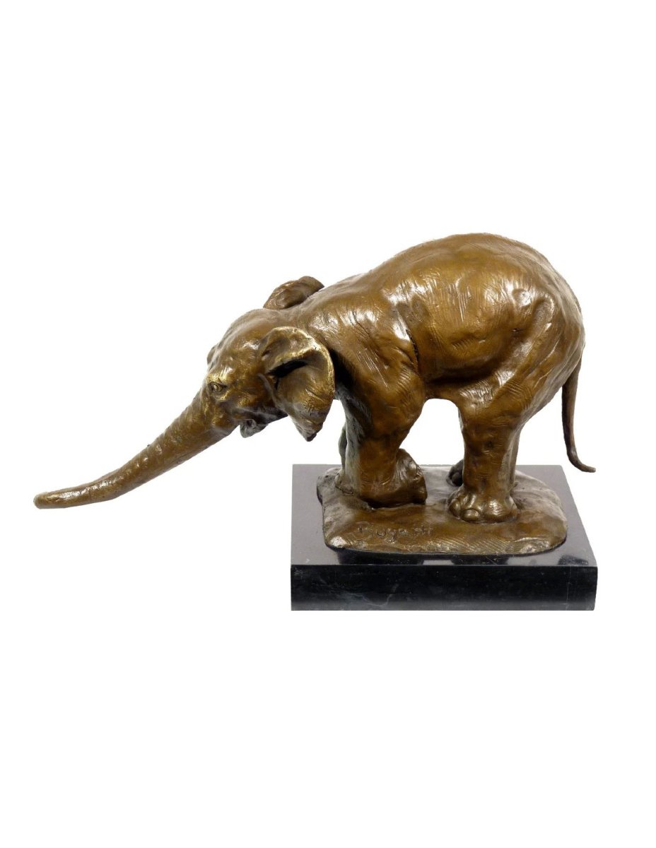 Bronze Animal Sculpture "elephant Begging," Based On A Work By Rembrandt Bugatti-photo-2