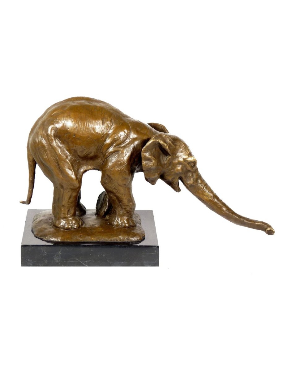Bronze Animal Sculpture "elephant Begging," Based On A Work By Rembrandt Bugatti-photo-3