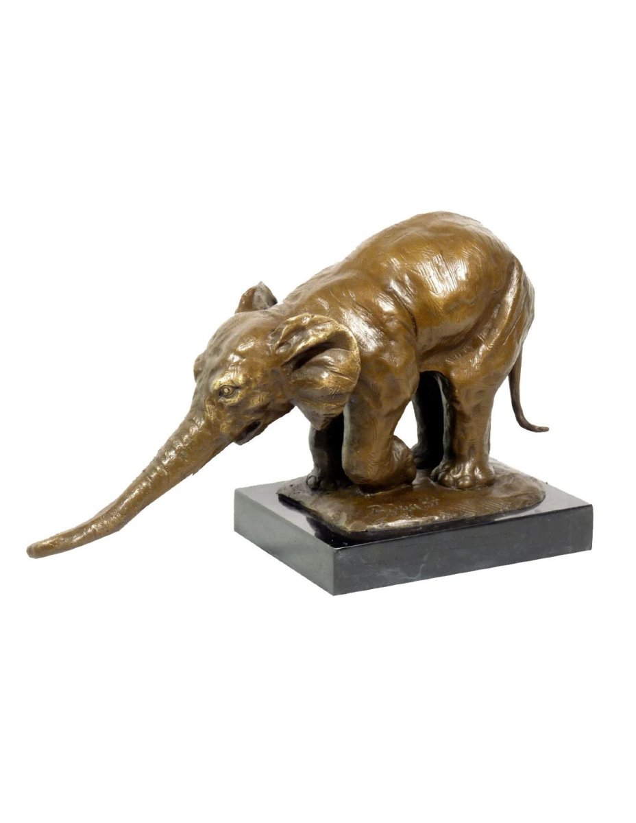 Bronze Animal Sculpture "elephant Begging," Based On A Work By Rembrandt Bugatti