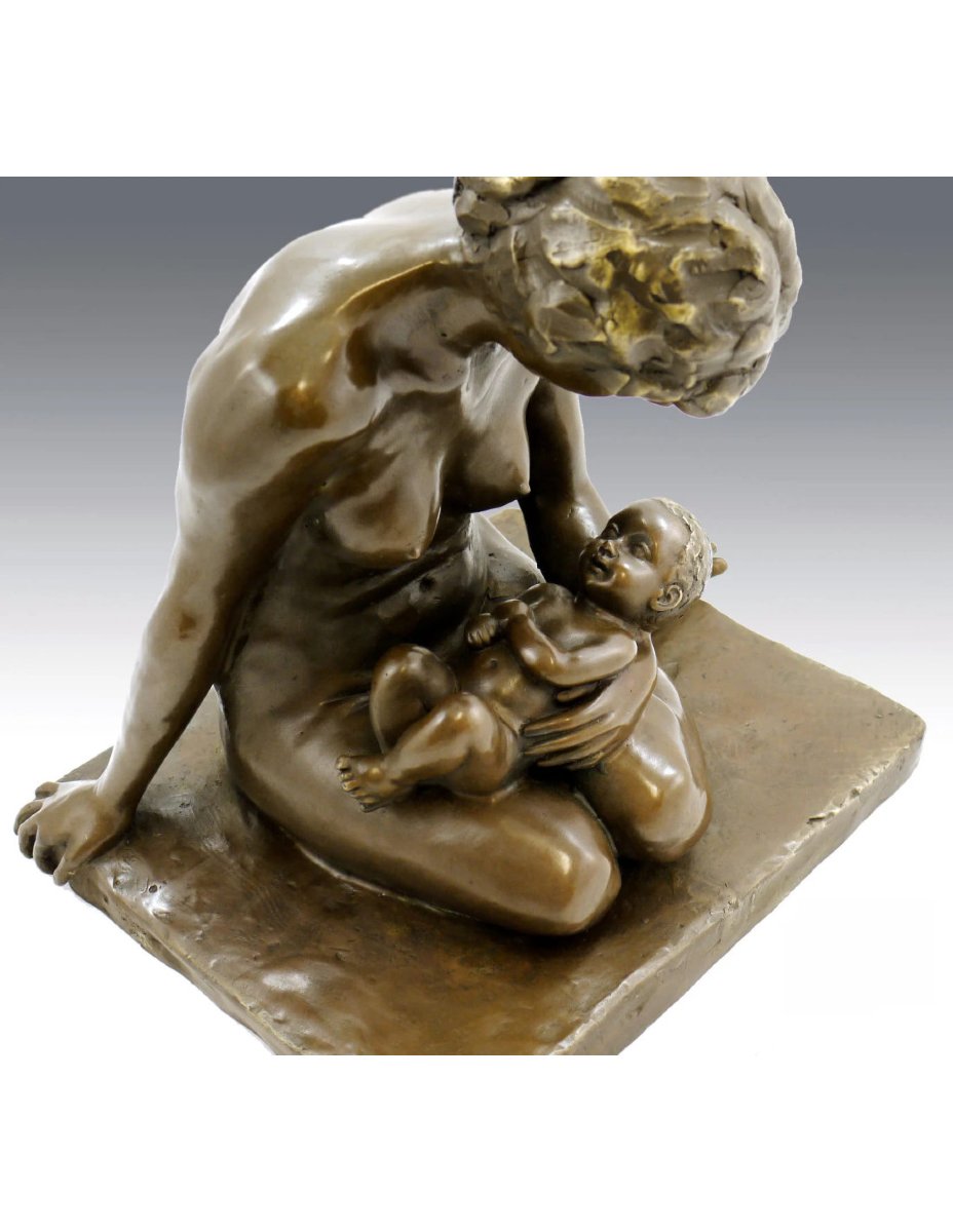 Bronze Sculpture, Reproduction, "mother And Child" By Wilhelm Lehmbruck-photo-3