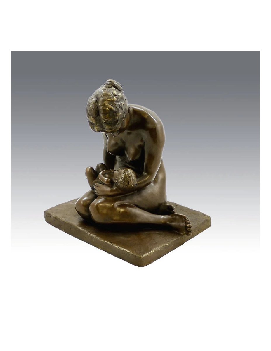 Bronze Sculpture, Reproduction, "mother And Child" By Wilhelm Lehmbruck-photo-4