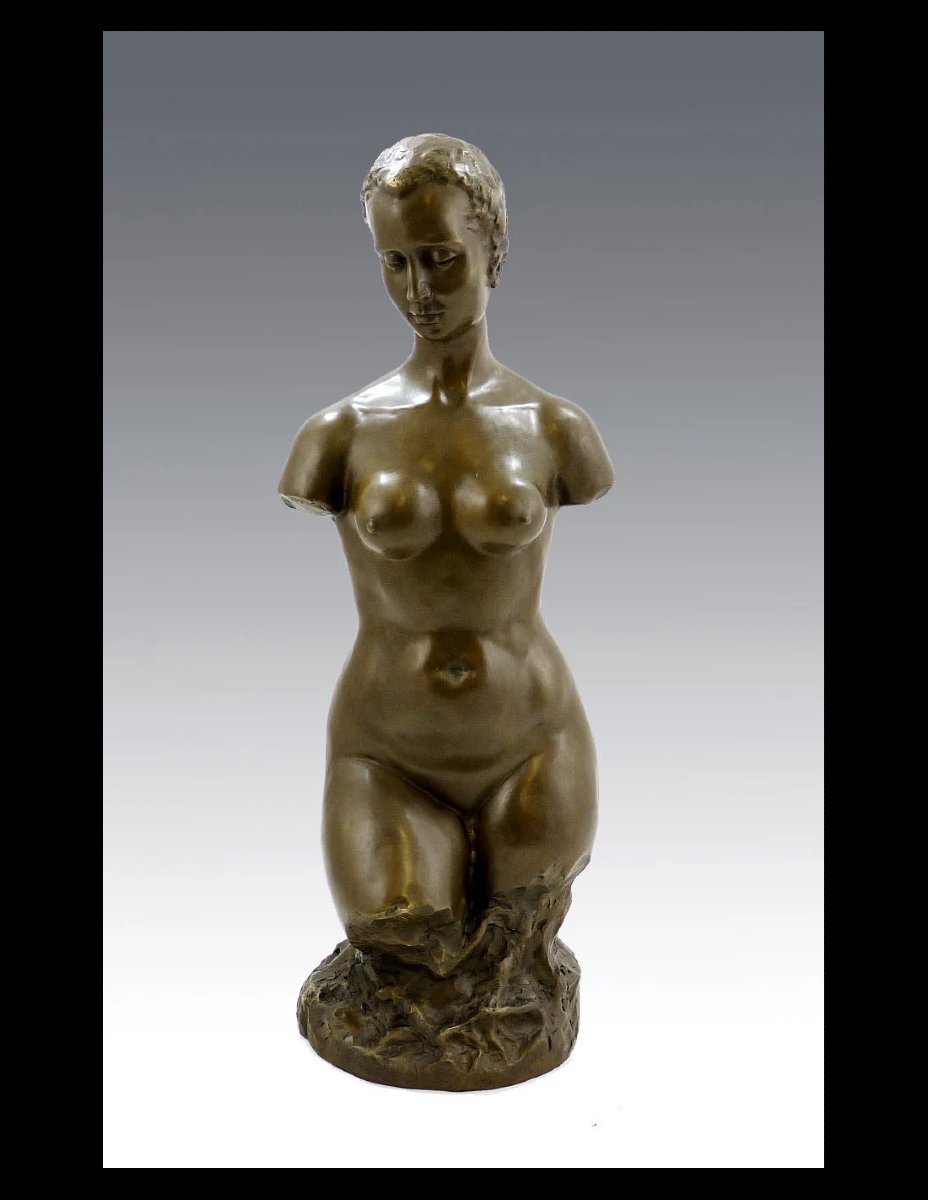 Sculpture en bronze torse féminin-photo-2
