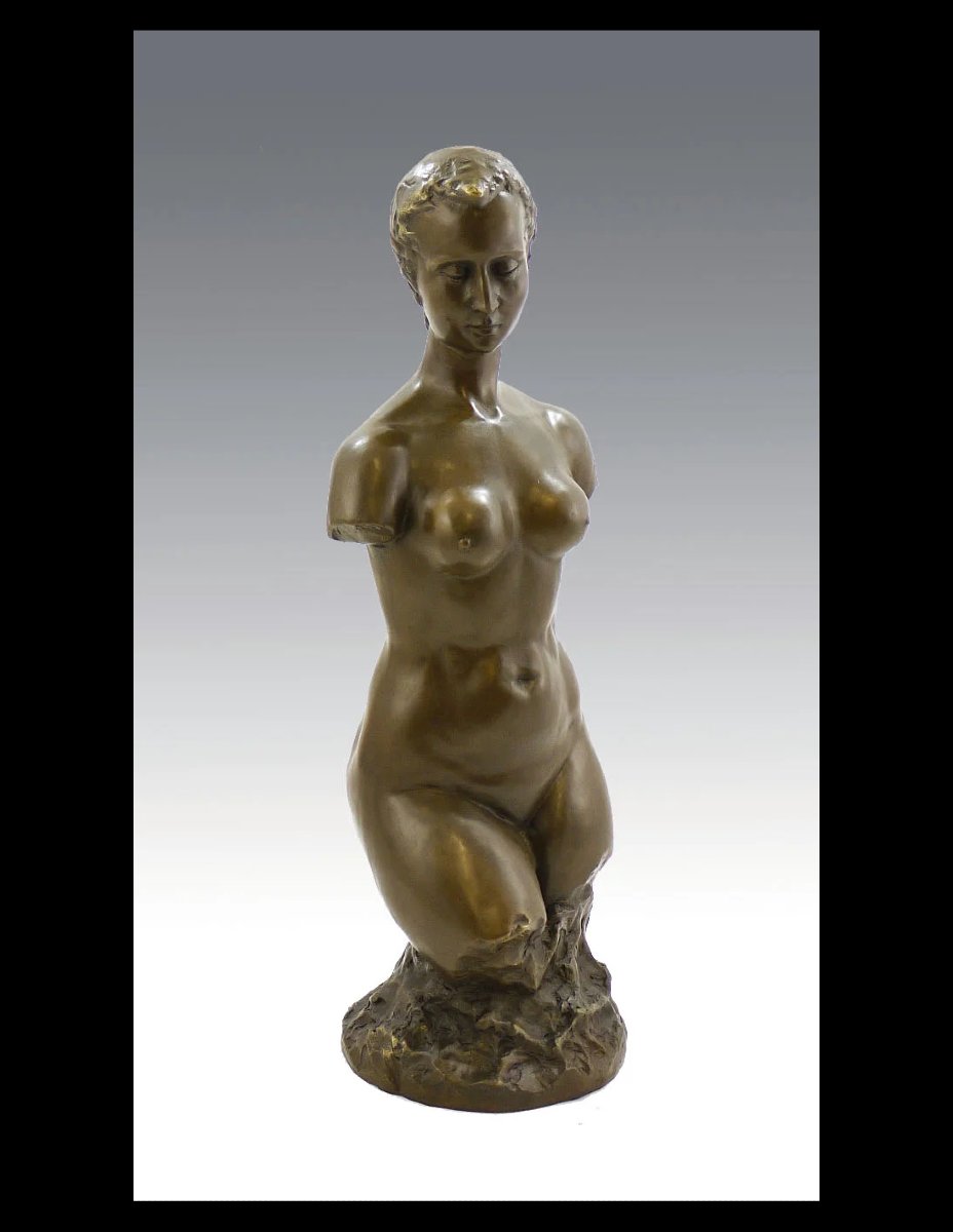 Sculpture en bronze torse féminin-photo-3