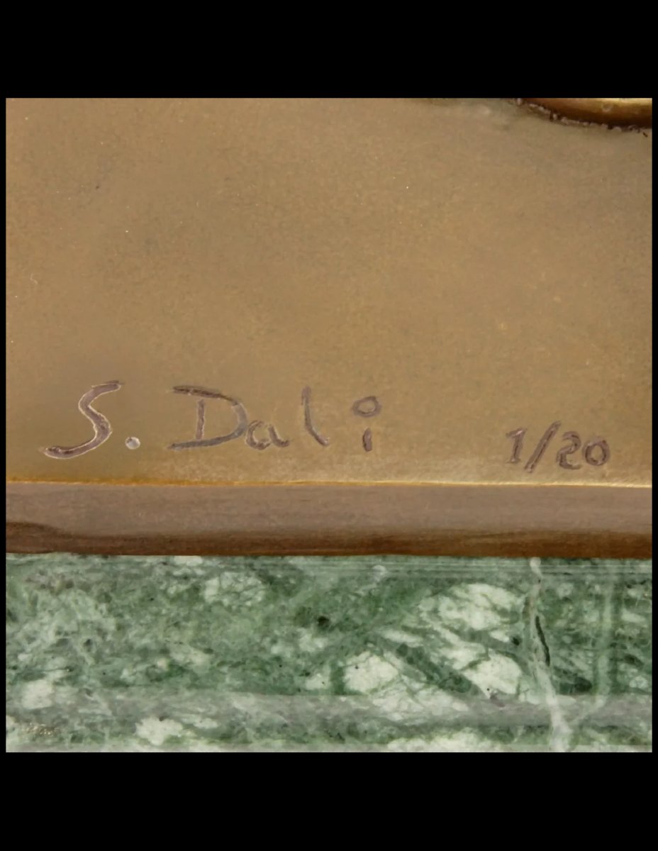 Sculpture en bronze, montre fondante dans le goût de Salvador Dalí-photo-7