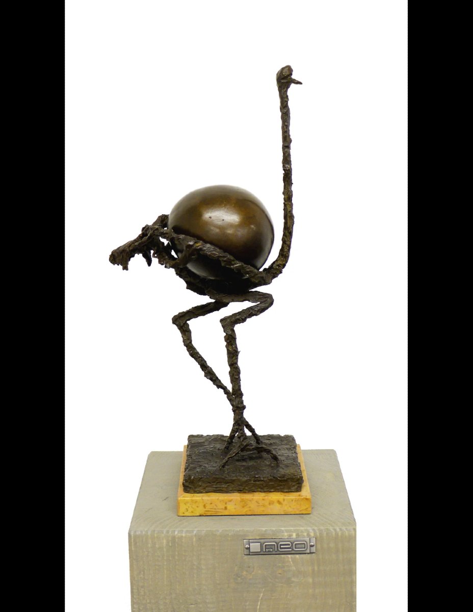 Bronze Sculpture: An Ostrich In The Style Of Salvador Dalí