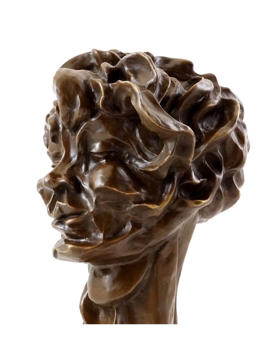 Sculpture cubiste en bronze d'après Otto Gutfreund-photo-3