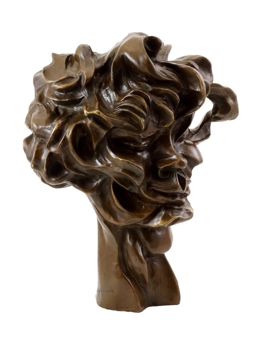 Sculpture cubiste en bronze d'après Otto Gutfreund-photo-1