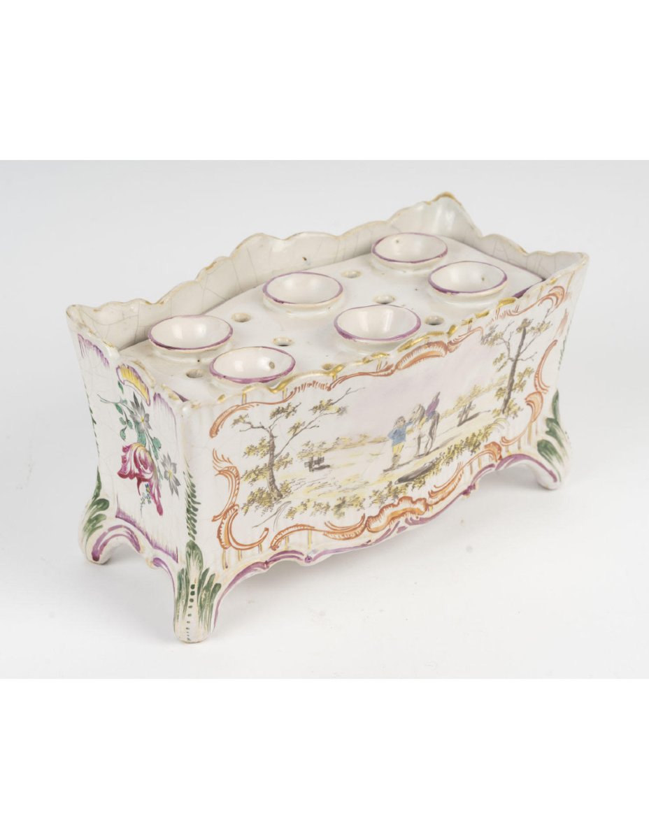 Bouquetière, vase en porcelaine du XVIII ème siècle.-photo-3
