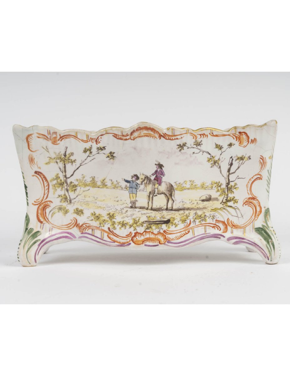Bouquetière, vase en porcelaine du XVIII ème siècle.-photo-2