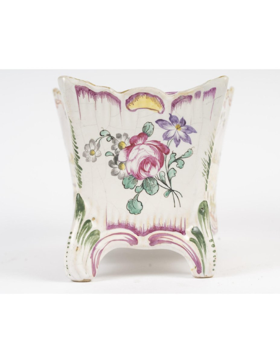 Bouquetière, vase en porcelaine du XVIII ème siècle.-photo-3