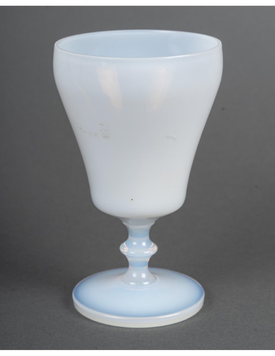 Opaline Glass, 19th-century Chalice, Napoleon III Period.-photo-2