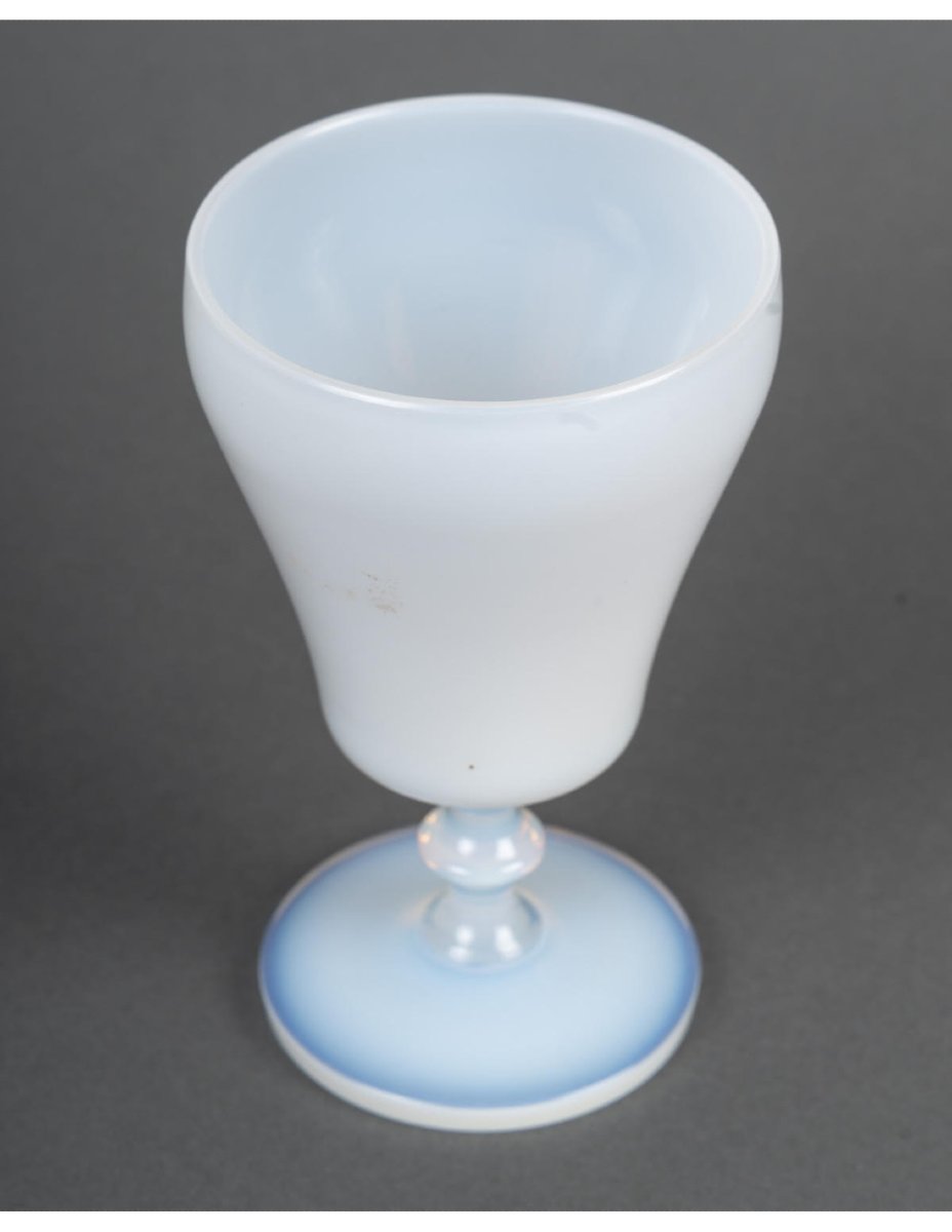Opaline Glass, 19th-century Chalice, Napoleon III Period.-photo-3
