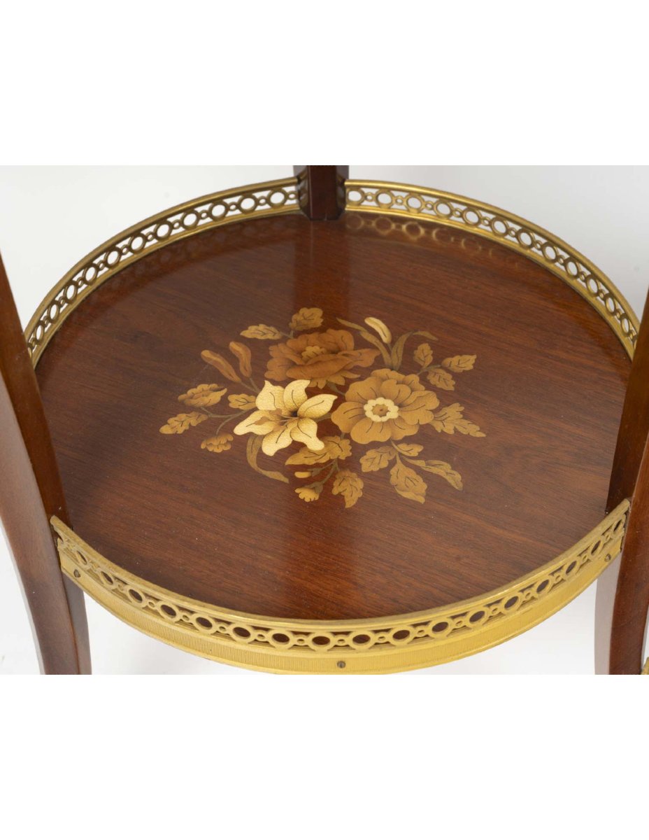 Pair Of Mahogany And Gilded Bronze Side Tables In The Louis XV And Napoleon III Styles-photo-3