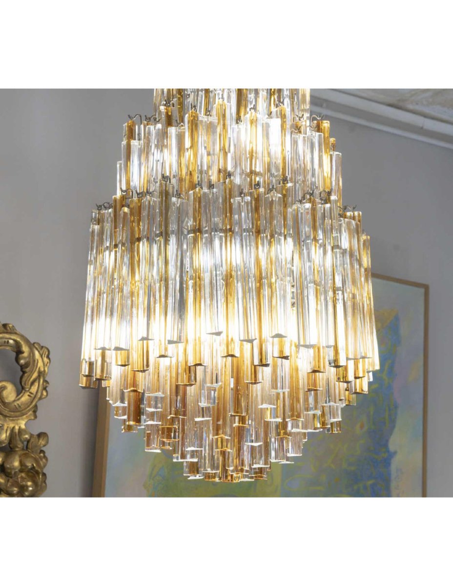 Important Veronese Chandelier, "water Drop" Model, Circa 1970.-photo-3