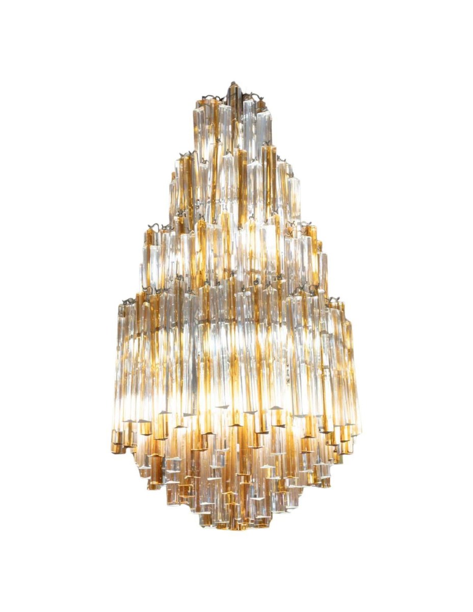 Important Veronese Chandelier, "water Drop" Model, Circa 1970.