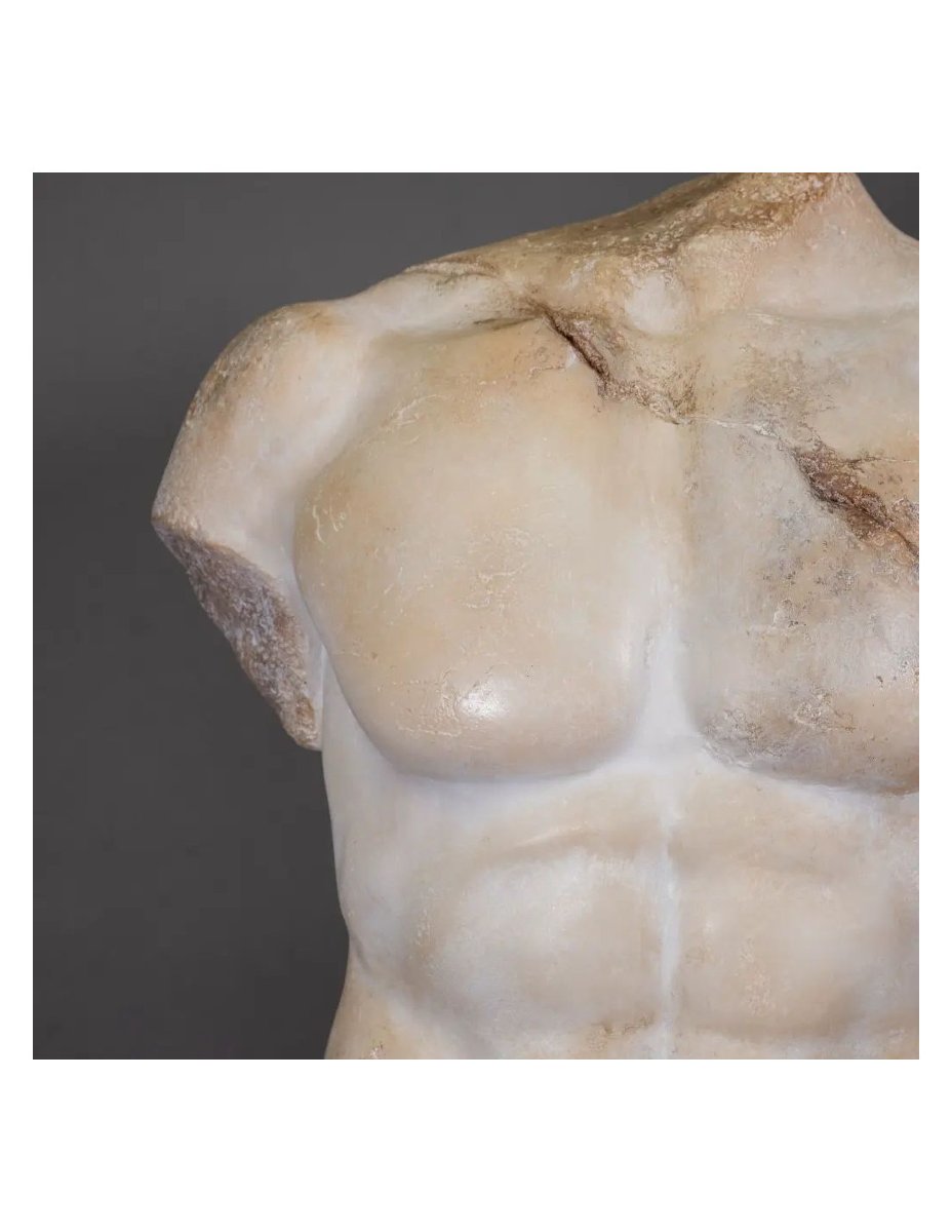 Statue Of Apollo With Drapery, Roman Empire-style Bust-photo-2