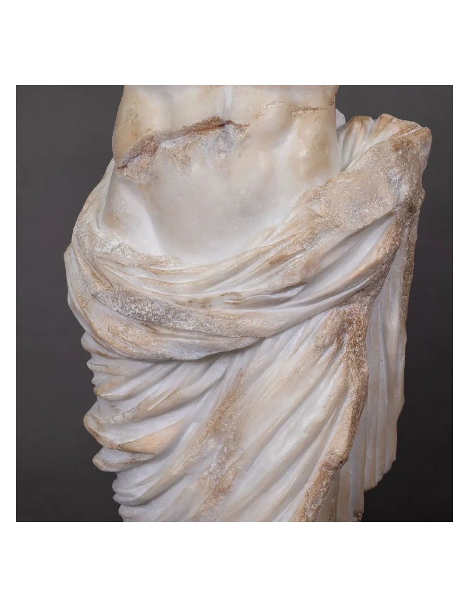 Statue Of Apollo With Drapery, Roman Empire-style Bust-photo-4
