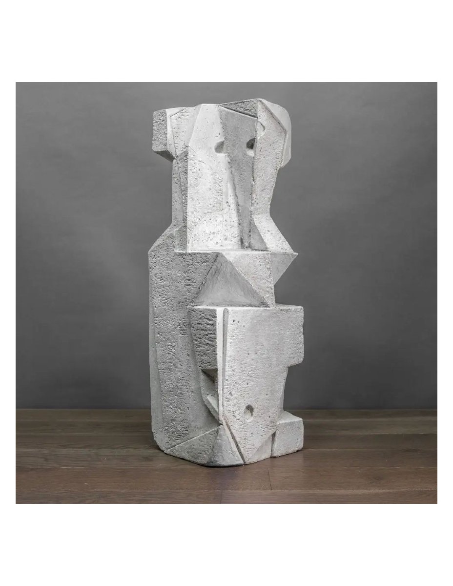 Sculpture cubiste moderne en hommage à Henri Laurens modèle blanc-photo-2