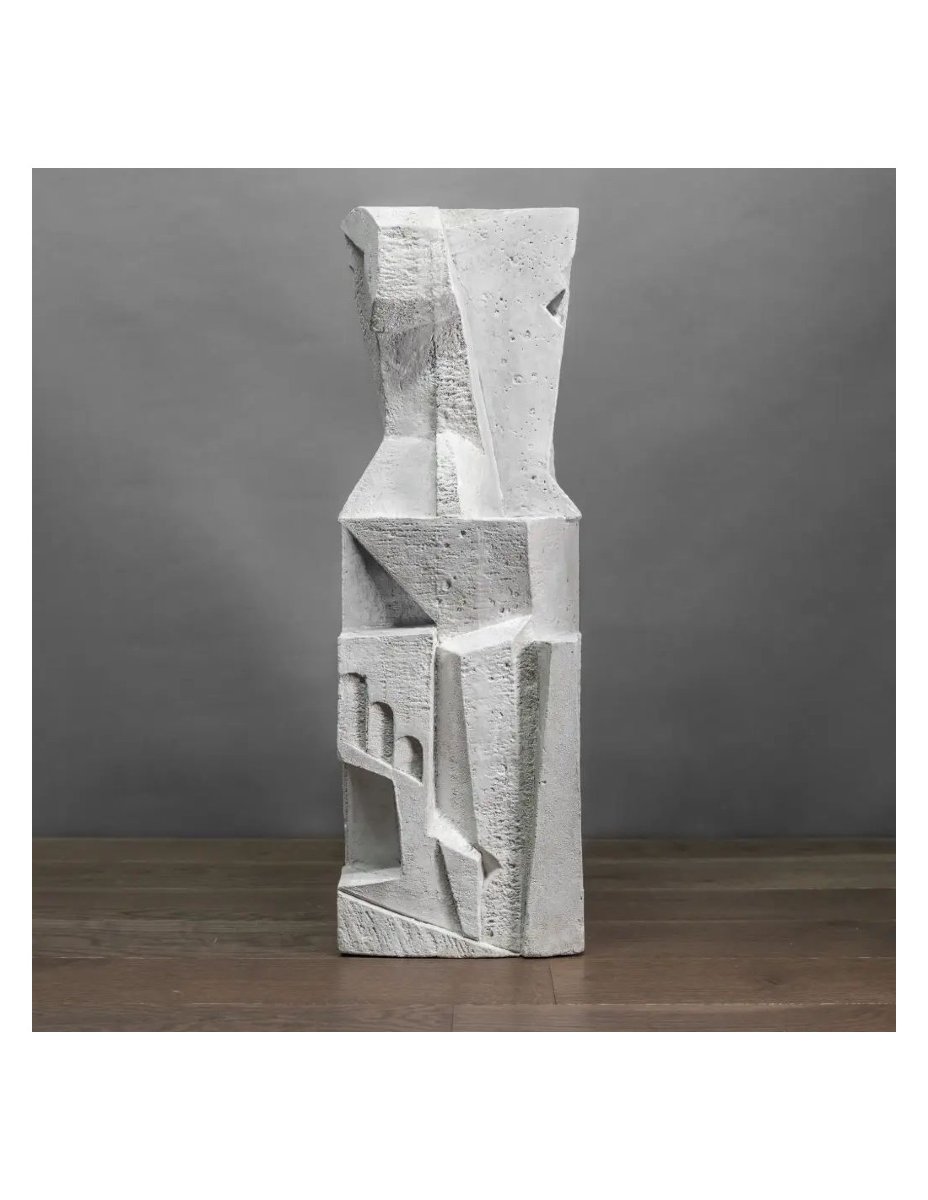 Sculpture cubiste moderne en hommage à Henri Laurens modèle blanc-photo-4