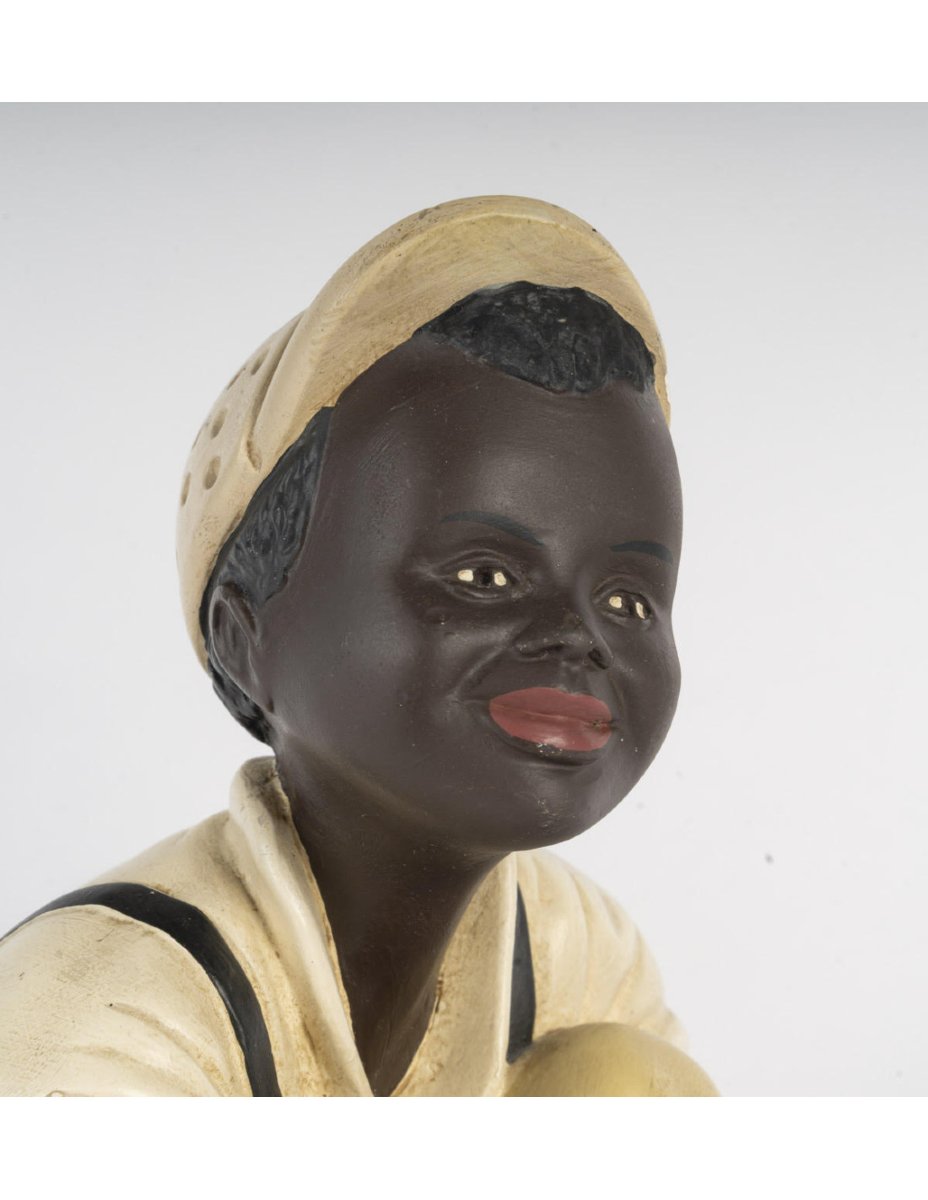 Painted Plaster Sculpture Depicting A Child At Play, 20th Century.-photo-3