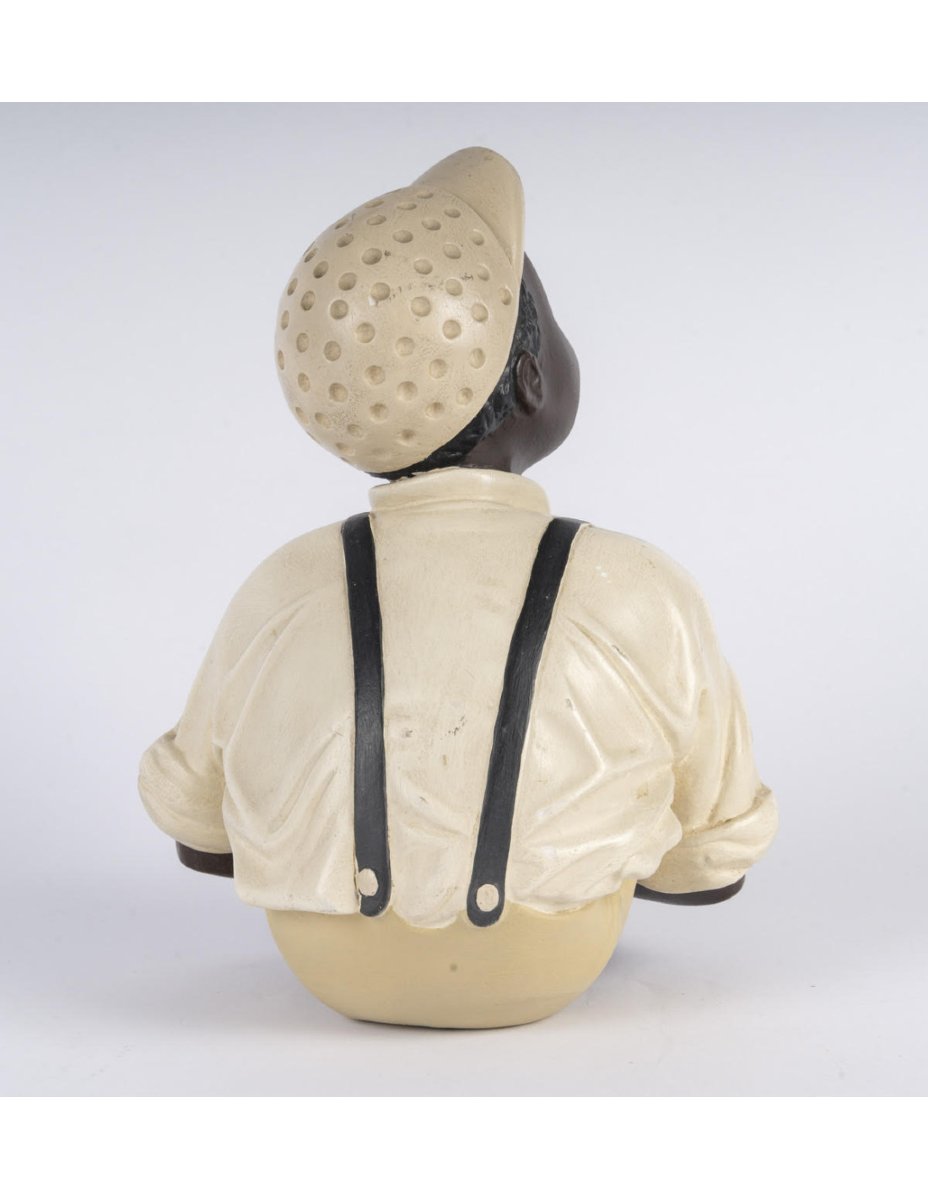 Painted Plaster Sculpture Depicting A Child At Play, 20th Century.-photo-4